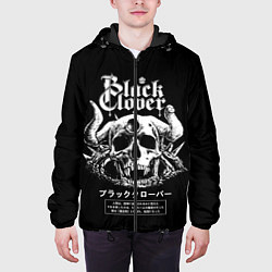 Куртка с капюшоном мужская Черный клевер череп, цвет: 3D-черный — фото 2