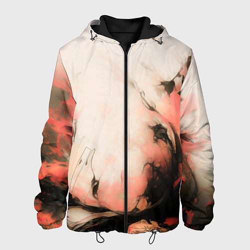 Мужская куртка Розовый взрыв абстракция / 3D-Черный – фото 1