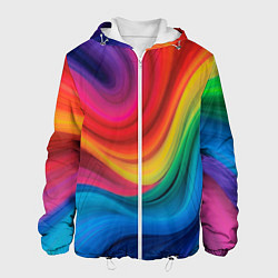 Мужская куртка Смесь ярких красок волнистыми линиями