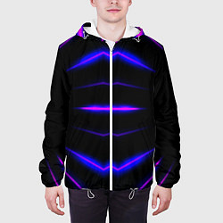 Куртка с капюшоном мужская Color black neon, цвет: 3D-белый — фото 2