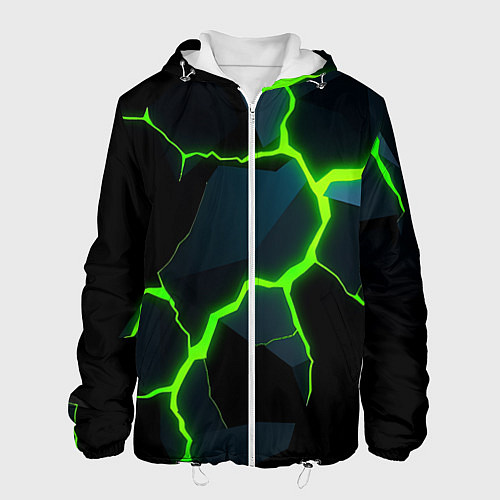 Мужская куртка Glow green neon / 3D-Белый – фото 1