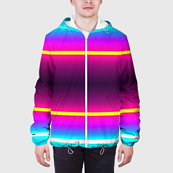 Куртка с капюшоном мужская Color neon, цвет: 3D-белый — фото 2