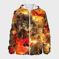 Куртка с капюшоном мужская Атмосфера Рождества, цвет: 3D-белый