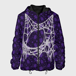 Куртка с капюшоном мужская Хэллоуин - Паутина, цвет: 3D-черный