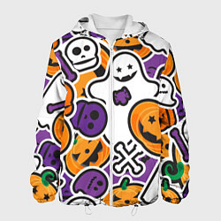 Куртка с капюшоном мужская Улыбки хэллоуина, цвет: 3D-белый