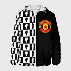 Куртка с капюшоном мужская Манчестер Юнайтед текстура люди, цвет: 3D-белый