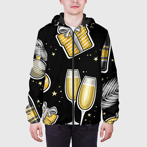 Мужская куртка Новогодний вайб / 3D-Черный – фото 3
