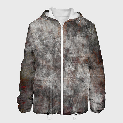 Мужская куртка Абстракция - gray stone / 3D-Белый – фото 1