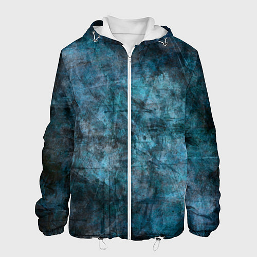 Мужская куртка Абстракция - dark blue / 3D-Белый – фото 1