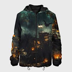 Куртка с капюшоном мужская Ночь тыкв и теней, цвет: 3D-черный