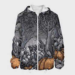 Куртка с капюшоном мужская Осенние шалости духов, цвет: 3D-белый