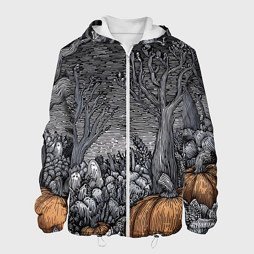 Мужская куртка Осенние шалости духов / 3D-Белый – фото 1