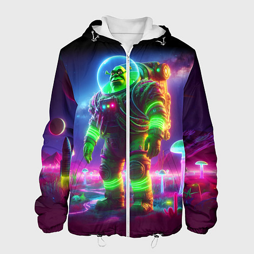 Мужская куртка Космонавт Шрук в неоновом скафандре на загадочной / 3D-Белый – фото 1