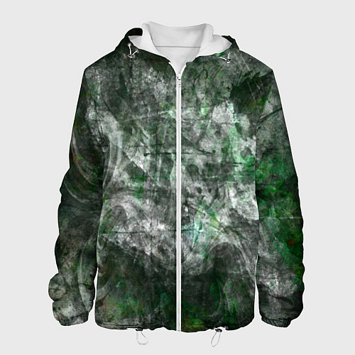 Мужская куртка Абстракция - acid boom / 3D-Белый – фото 1