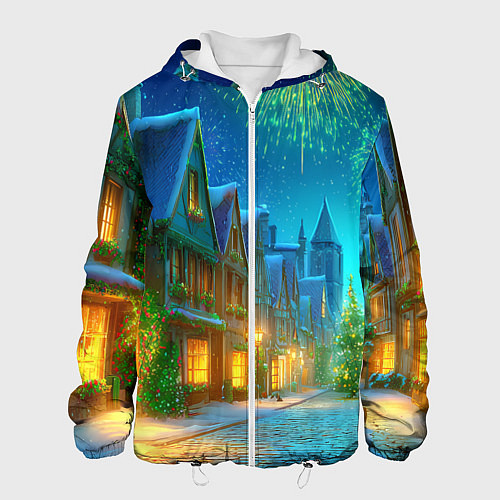 Мужская куртка Праздничный новогодний салют / 3D-Белый – фото 1