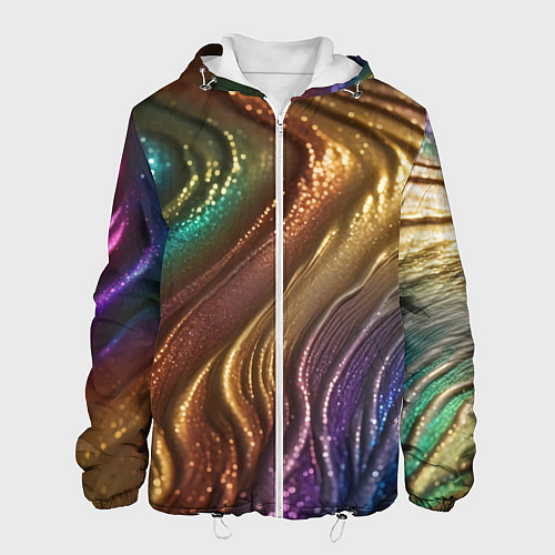 Мужская куртка Сморщенные складочки жидкости / 3D-Белый – фото 1