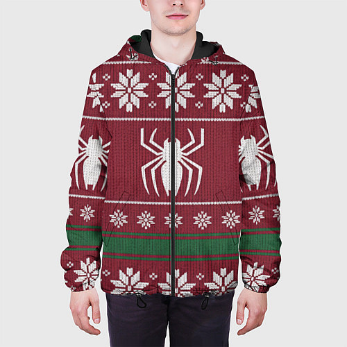 Мужская куртка Рождественский свитер Человека паука / 3D-Черный – фото 3