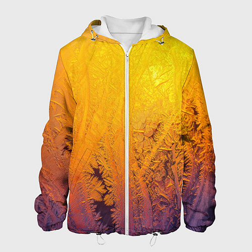 Мужская куртка Узоры золотистого инея / 3D-Белый – фото 1