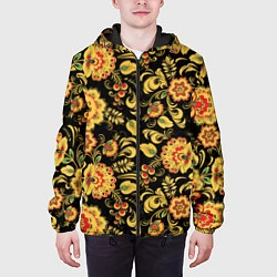 Куртка с капюшоном мужская Хохлома, цвет: 3D-черный — фото 2