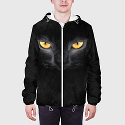 Куртка с капюшоном мужская Черная кошка, цвет: 3D-белый — фото 2