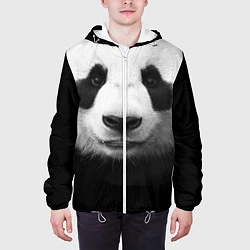 Куртка с капюшоном мужская Взгляд панды, цвет: 3D-белый — фото 2