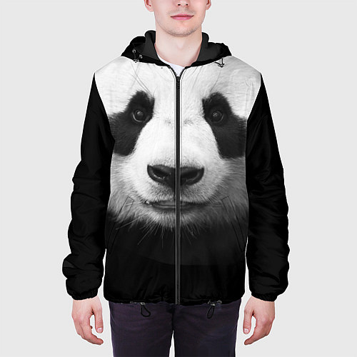 Мужская куртка Взгляд панды / 3D-Черный – фото 3