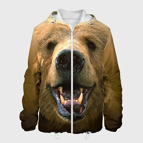 Мужская куртка Взгляд медведя / 3D-Белый – фото 1