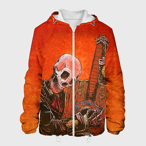 Мужская куртка Скелет с гитарой / 3D-Белый – фото 1
