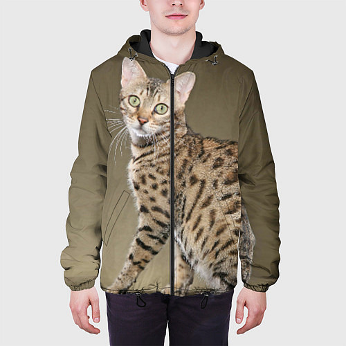 Мужская куртка Пятнистый котик / 3D-Черный – фото 3