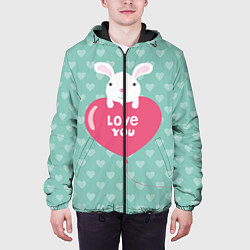 Куртка с капюшоном мужская Rabbit: Love you, цвет: 3D-черный — фото 2