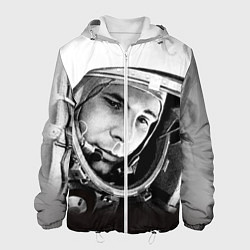 Куртка с капюшоном мужская Юрий Гагарин, цвет: 3D-белый