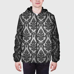 Куртка с капюшоном мужская Гламурный узор, цвет: 3D-черный — фото 2