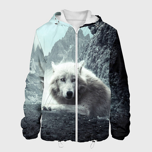 Мужская куртка Волк в горах / 3D-Белый – фото 1