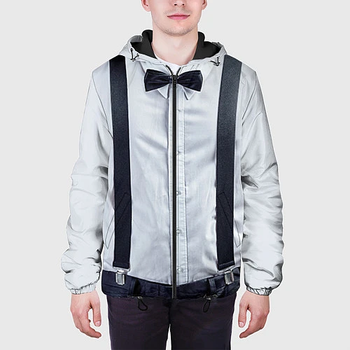 Мужская куртка Рубашка с подтяжками / 3D-Черный – фото 3