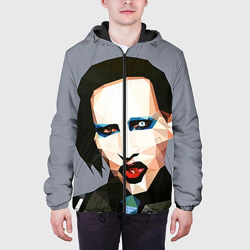 Мужская куртка Mаrilyn Manson Art / 3D-Черный – фото 3