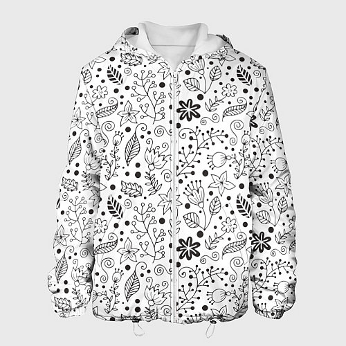 Мужская куртка Цветочки-травушки / 3D-Белый – фото 1