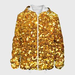 Куртка с капюшоном мужская Золотое мерцание, цвет: 3D-белый