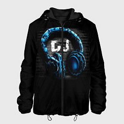 Куртка с капюшоном мужская DJ, цвет: 3D-черный