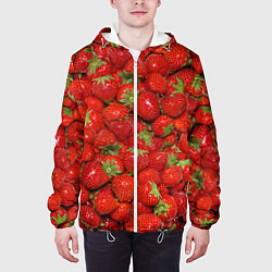 Куртка с капюшоном мужская Клубнички, цвет: 3D-белый — фото 2