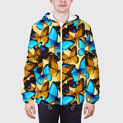 Куртка с капюшоном мужская Бабочки, цвет: 3D-белый — фото 2