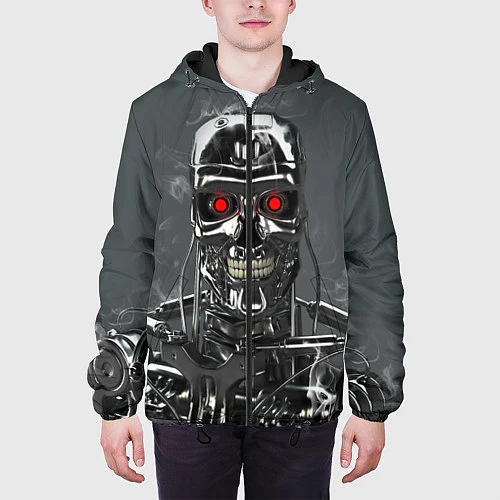 Мужская куртка Скелет Терминатора / 3D-Черный – фото 3