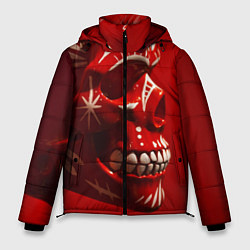Куртка зимняя мужская Красный череп, цвет: 3D-черный