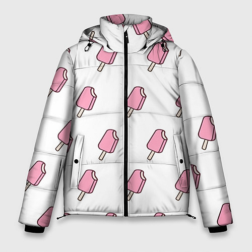 Мужская зимняя куртка Мороженое розовое / 3D-Черный – фото 1