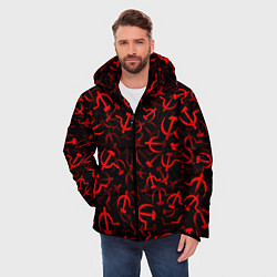 Куртка зимняя мужская Серп и молот 2, цвет: 3D-красный — фото 2