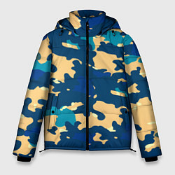 Куртка зимняя мужская Камуфляж: голубой/желтый, цвет: 3D-красный
