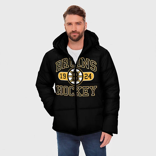 Мужская зимняя куртка Boston Bruins: Est.1924 / 3D-Светло-серый – фото 3