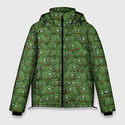Куртка зимняя мужская Грустные лягушки, цвет: 3D-черный