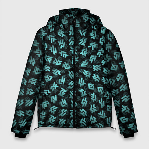 Мужская зимняя куртка Инопланетный текст / 3D-Черный – фото 1