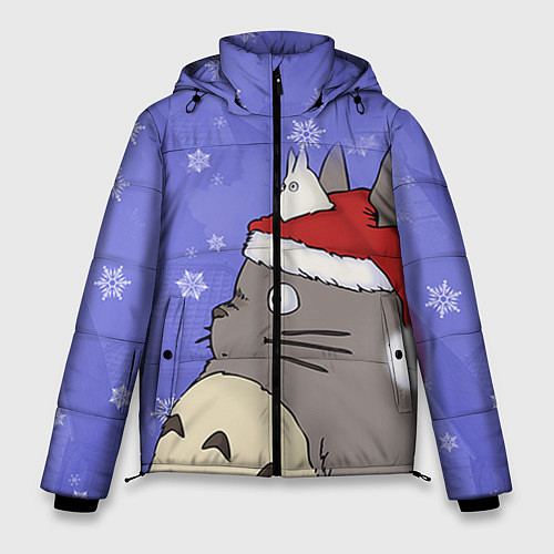 Мужская зимняя куртка Тоторо и снег / 3D-Светло-серый – фото 1
