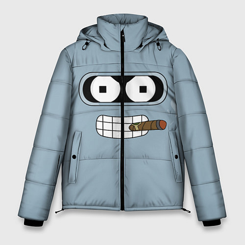 Мужская зимняя куртка Лицо Бендера / 3D-Черный – фото 1